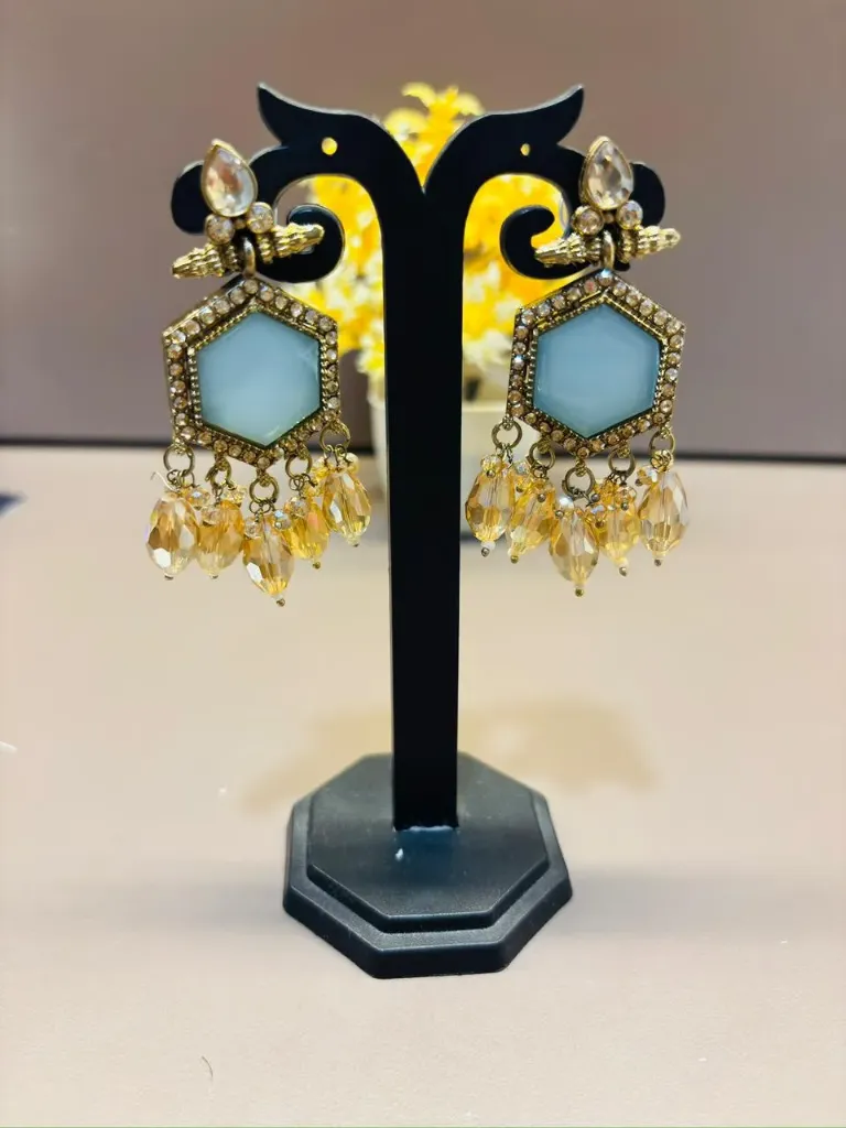 Sky-Blue Stone Earrings