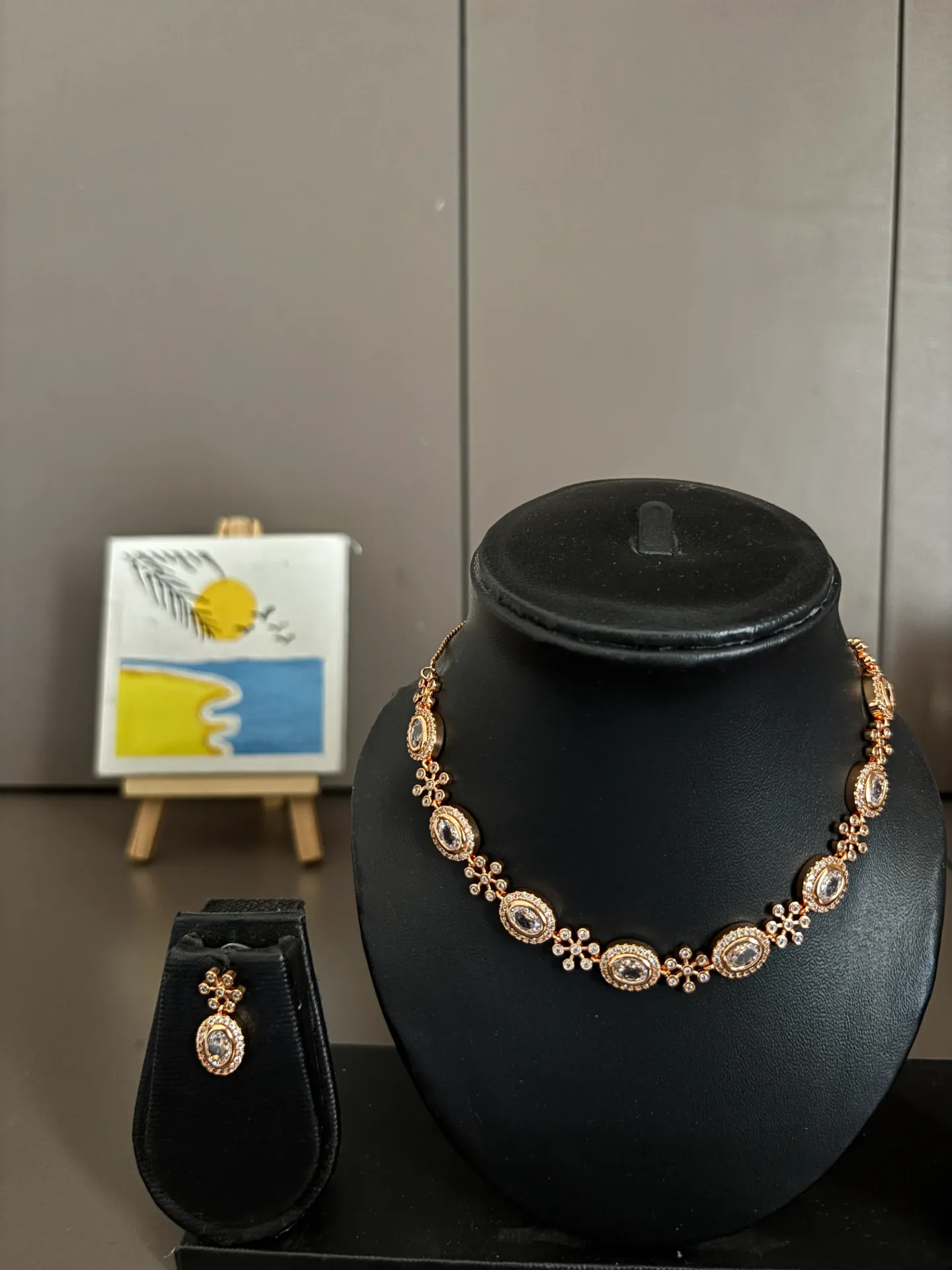 Rose Gold Crystal Bloom Set