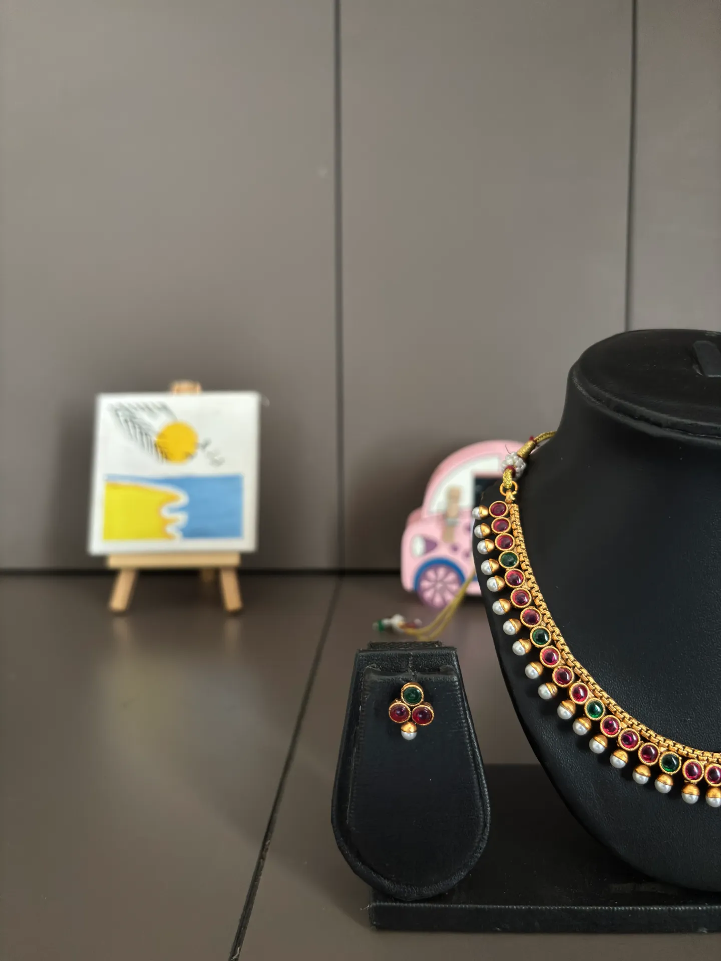 Ruby Pearl Antique Choker Set