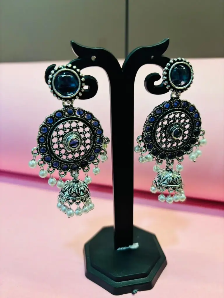 Oxidised Jhumka Earrings