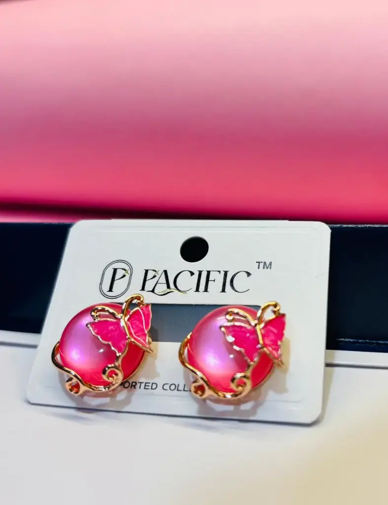 Pink Pearl Style Earrings