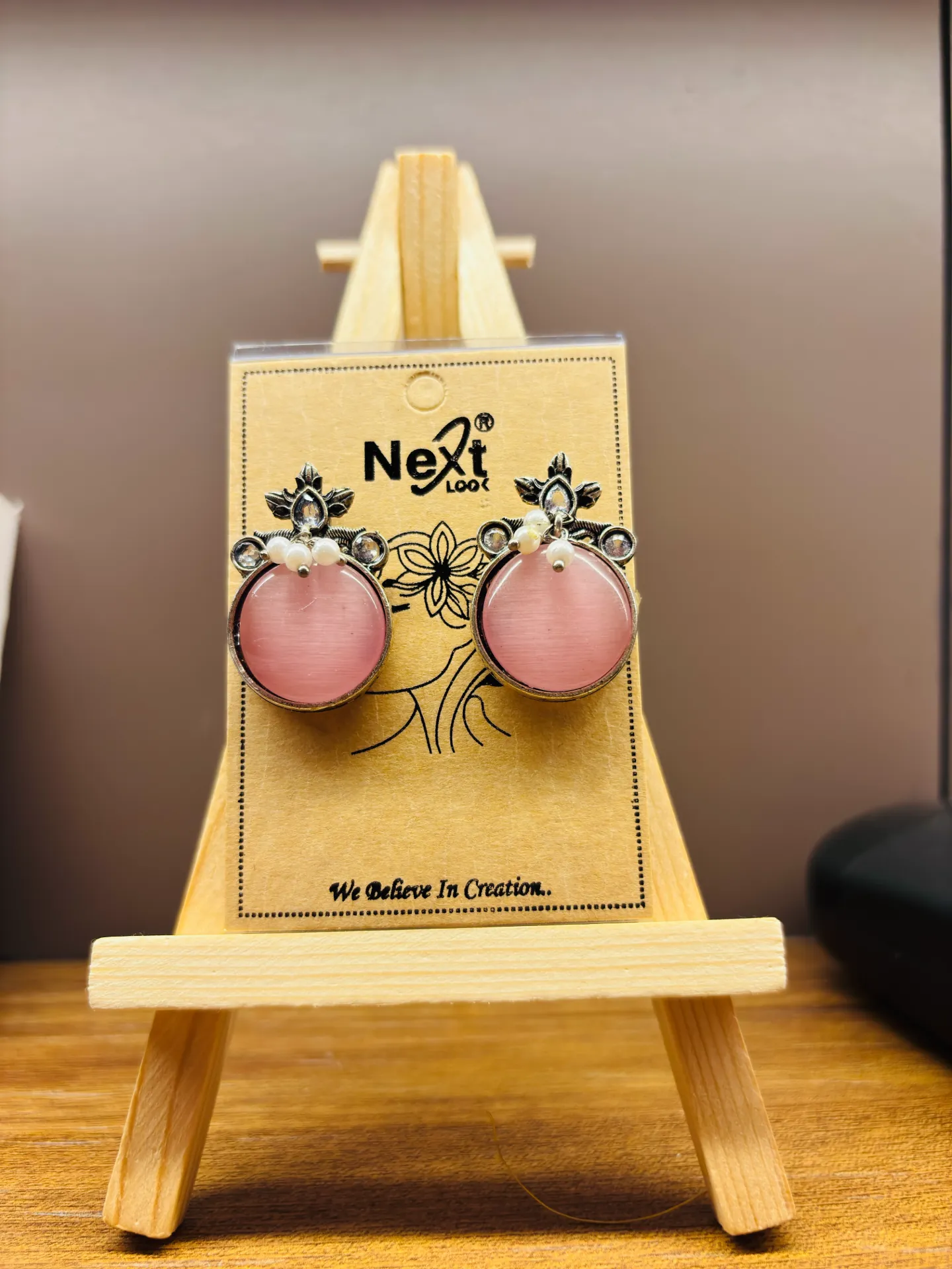Cat's eye Earrings (Pink)